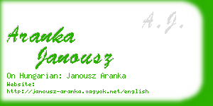 aranka janousz business card